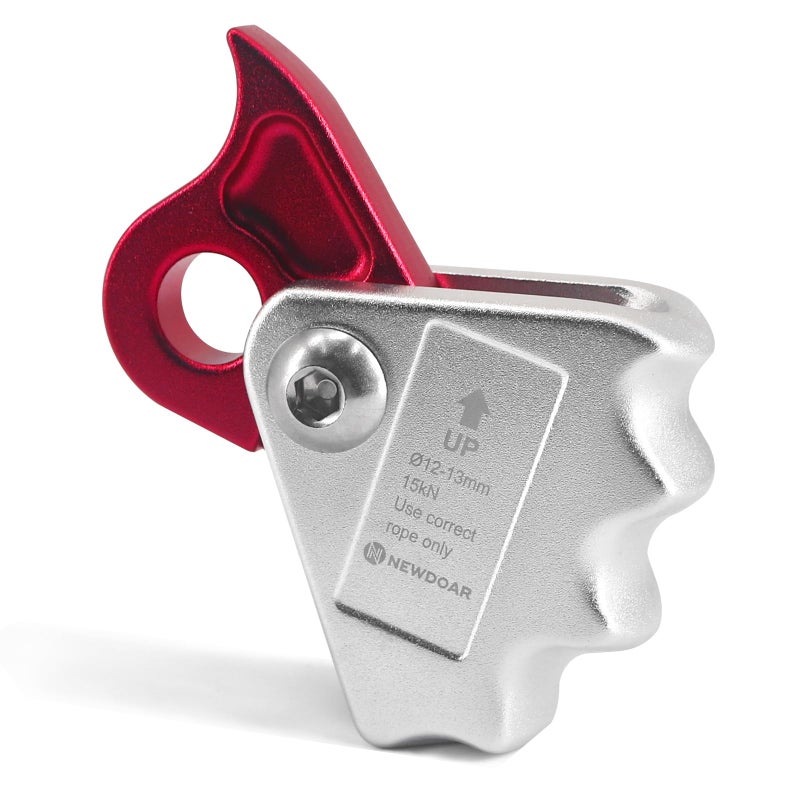 NewDoar Rope Grab Ascender 15KN Riser Adjuster Fits 12mm Rope for Rocking Climbing Protection Rescue(Red) - Image 1